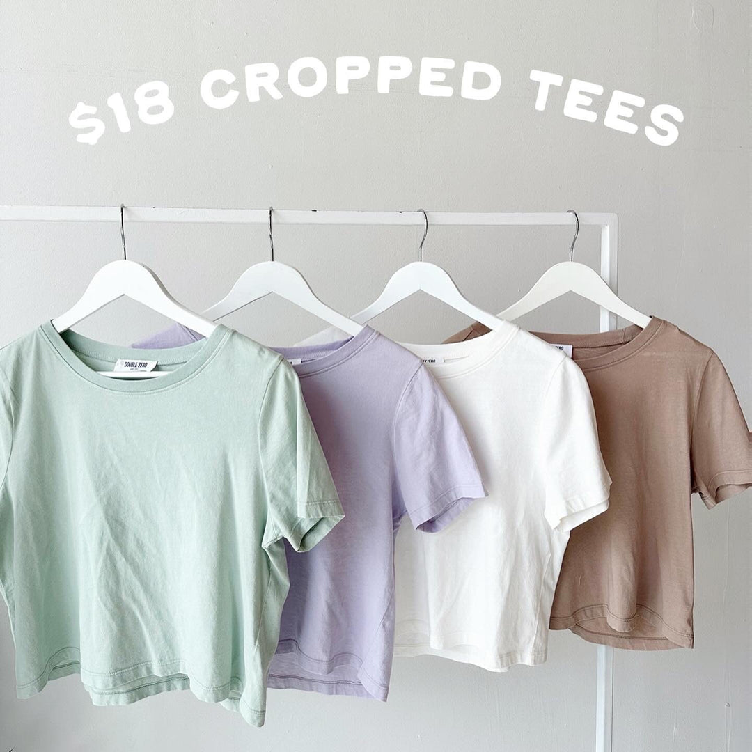 cute cropped tees in different colors for women