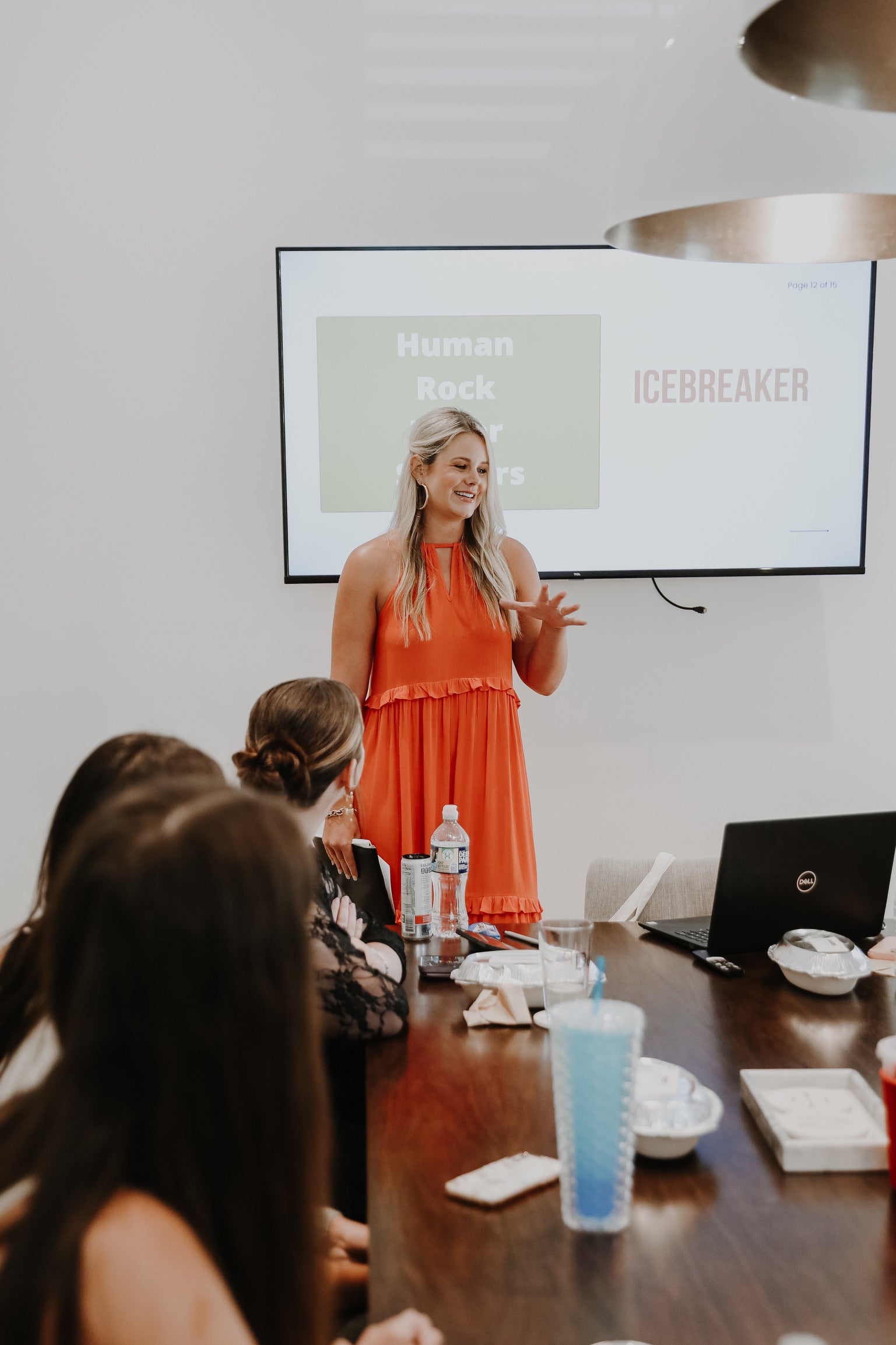 Girl In Jumpsuit At Meeting At Dress Up