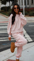 pink Fleece Cargo Jogger Sweatpants