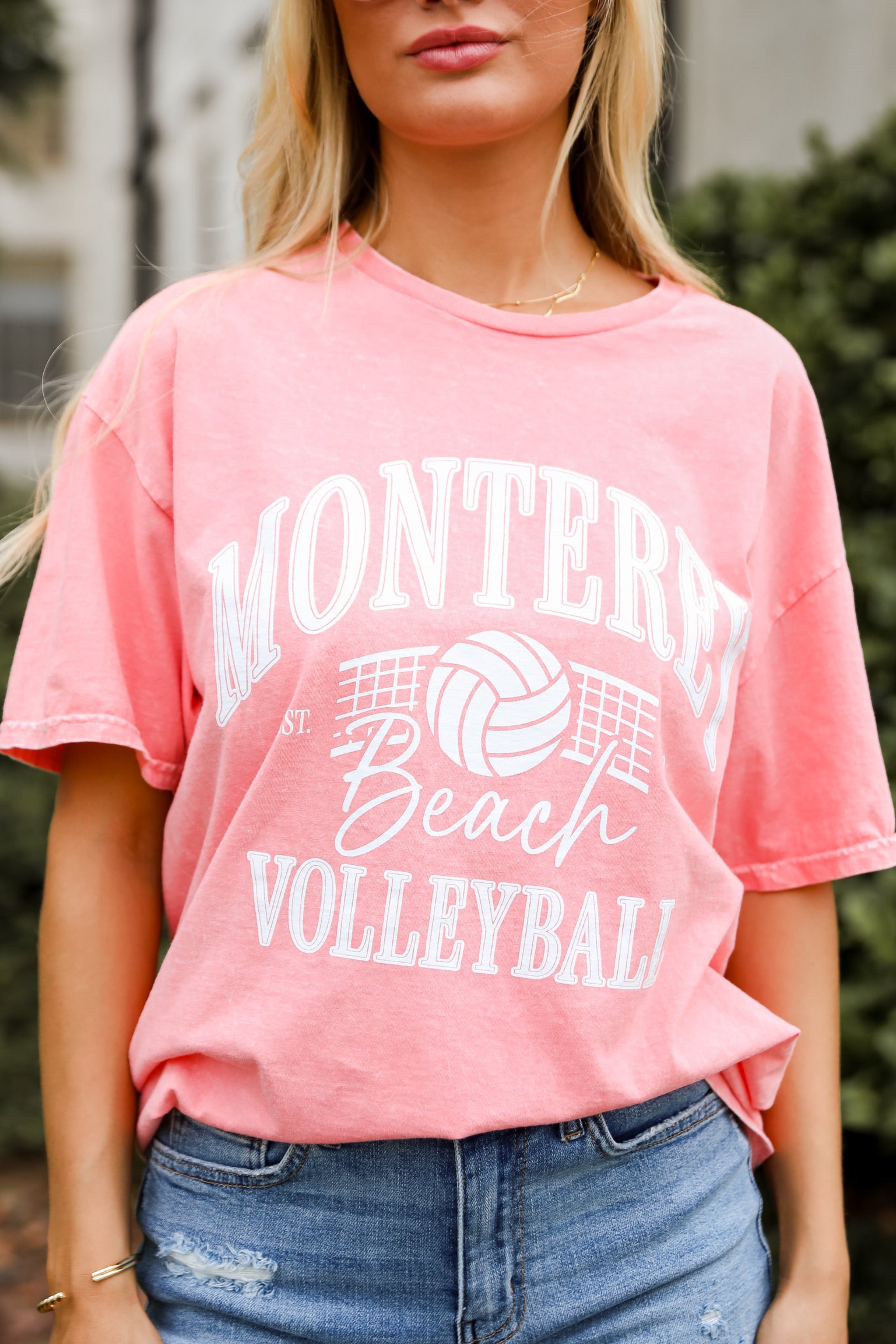 Monterey Beach Volleyball Coral Graphic Tee