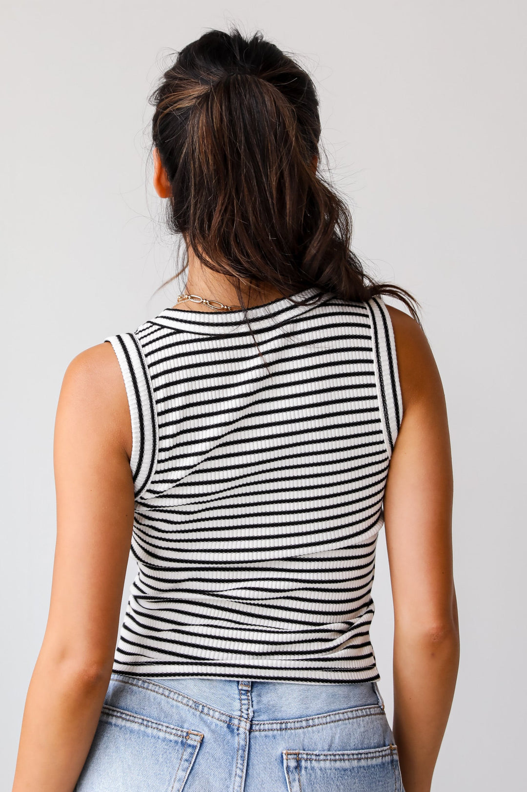 Bri Striped V-Neck Tank