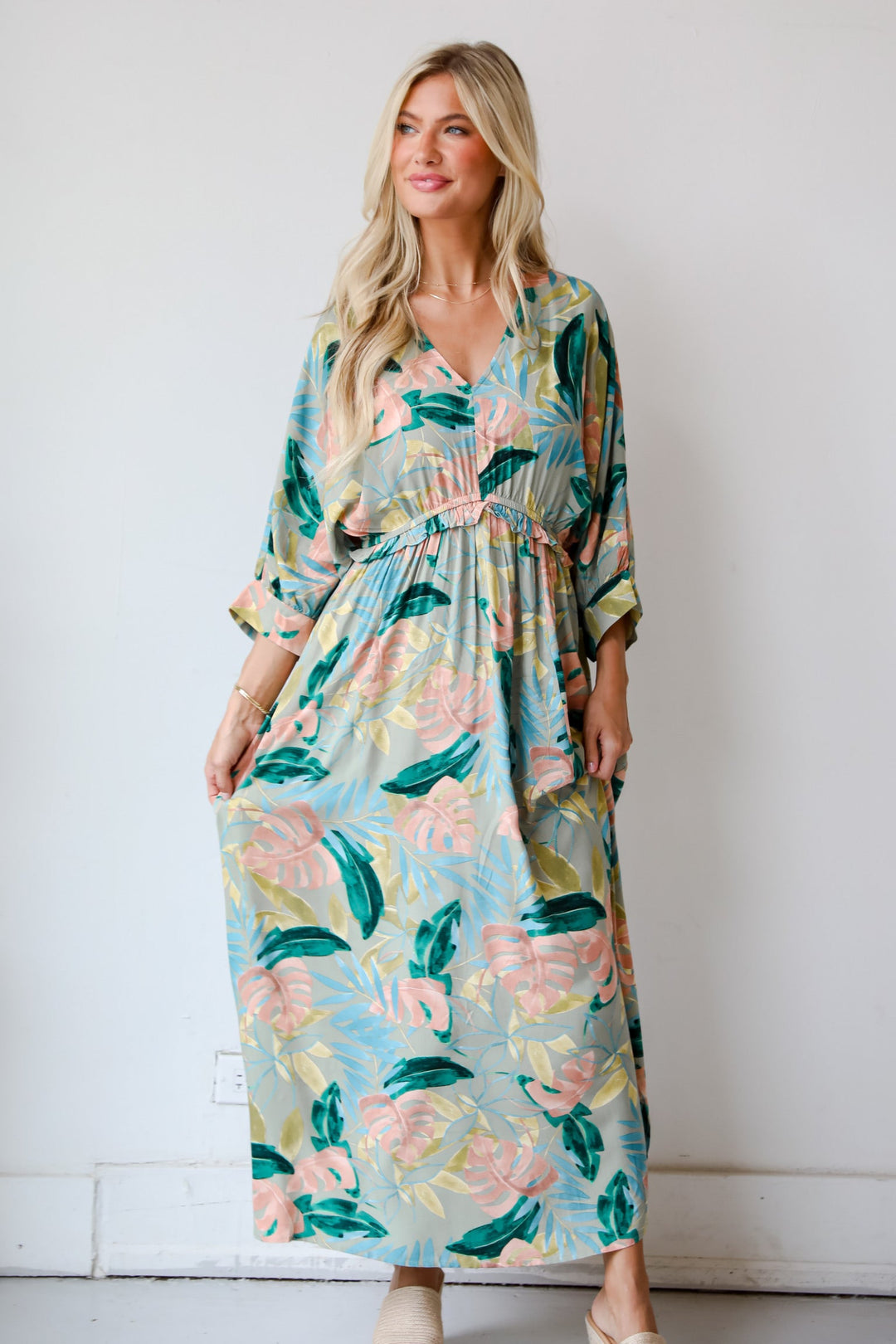 Bound For Paradise Sage Maxi Dress