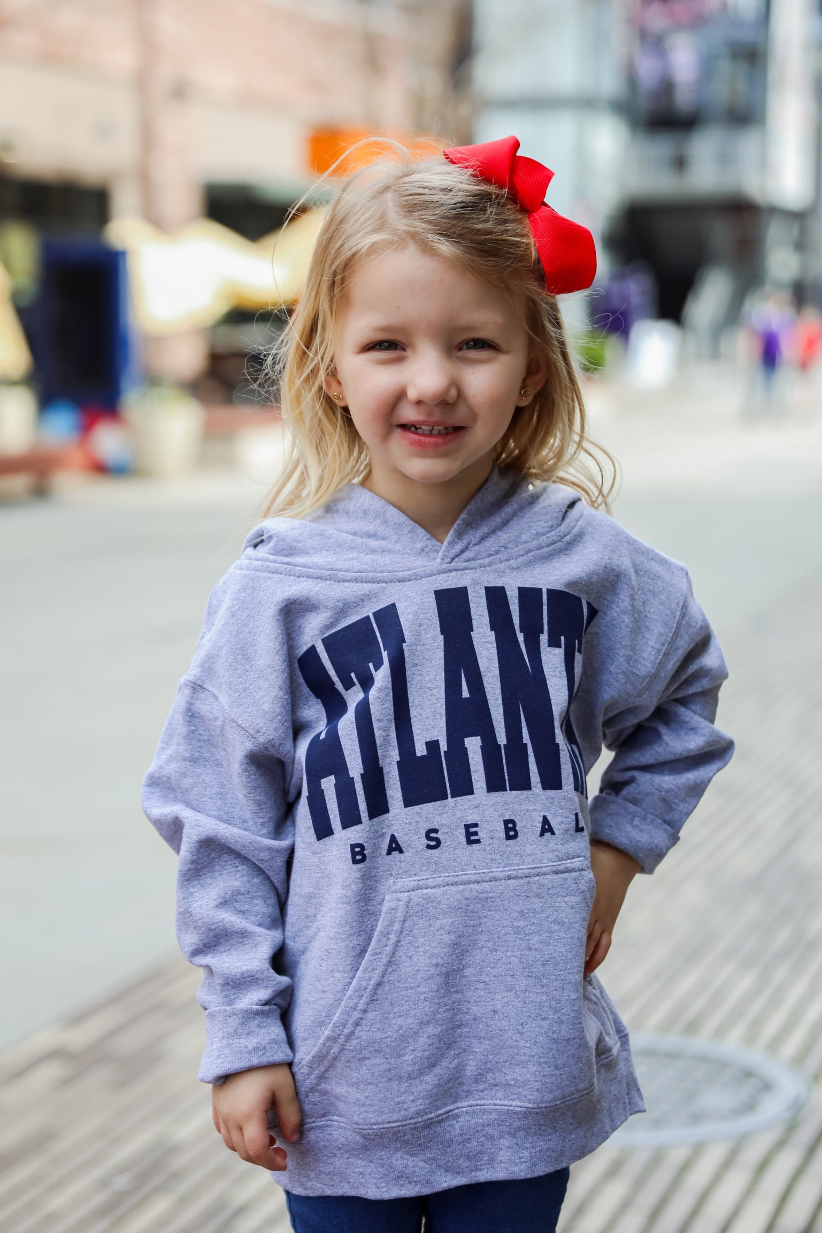 Youth Heather Grey Atlanta Baseball Hoodie