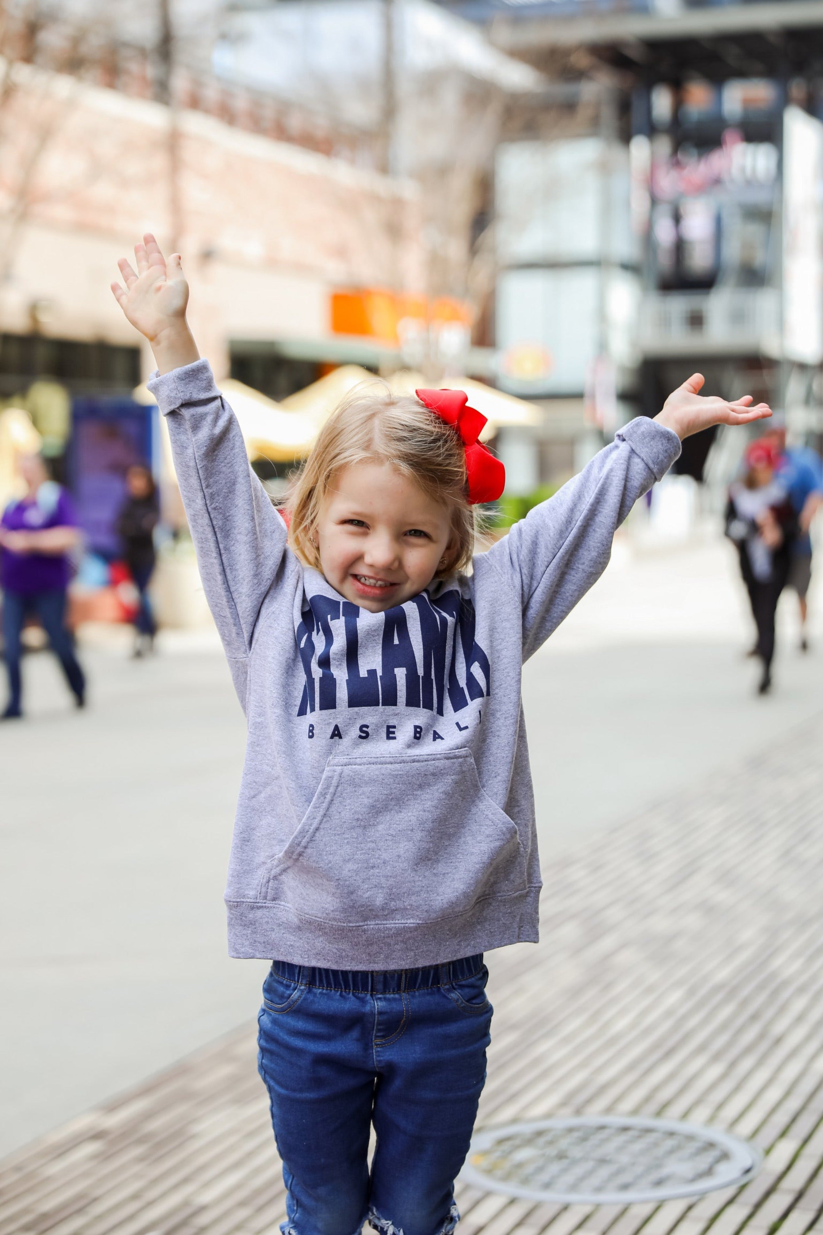 Youth Heather Grey Atlanta Baseball Hoodie