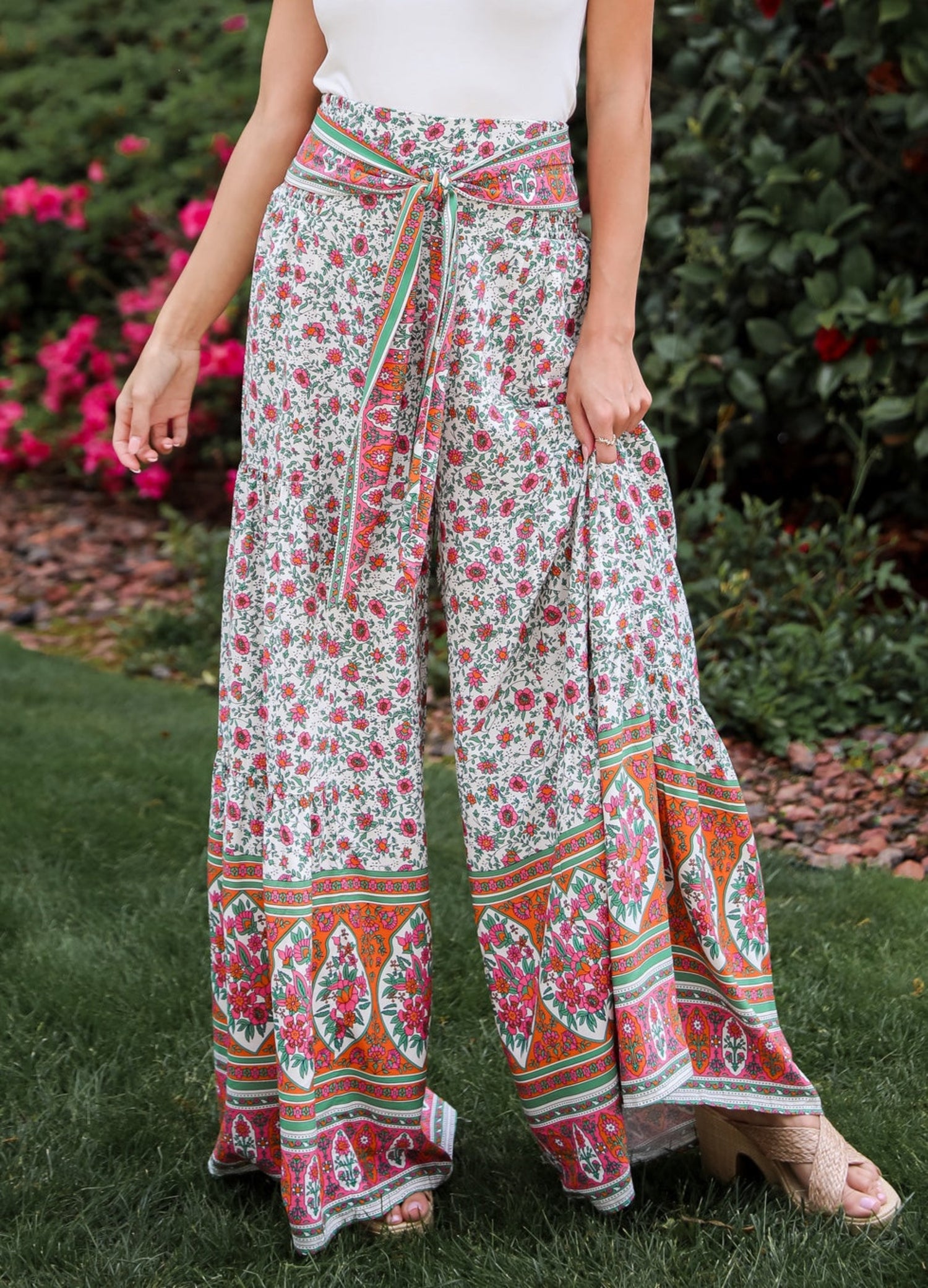 Floral Wide Leg Pants