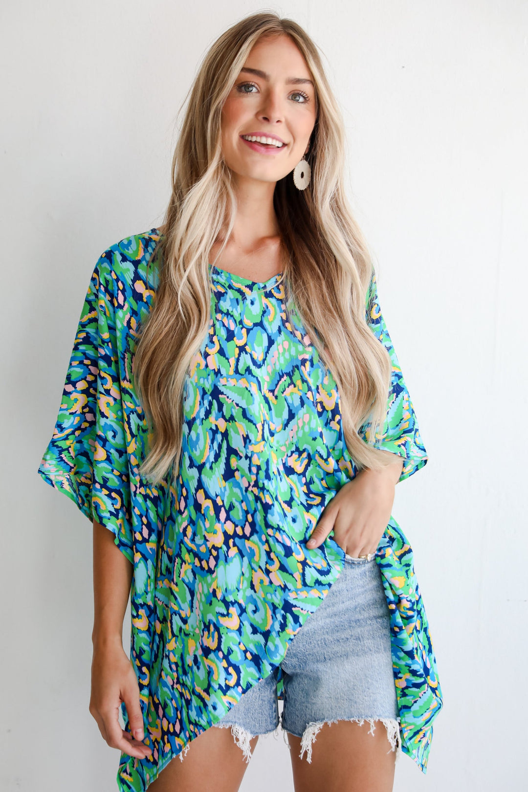 Magnificent Poise Blue Oversized Blouse