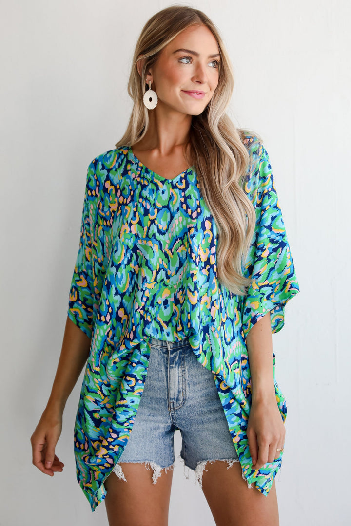 Magnificent Poise Blue Oversized Blouse