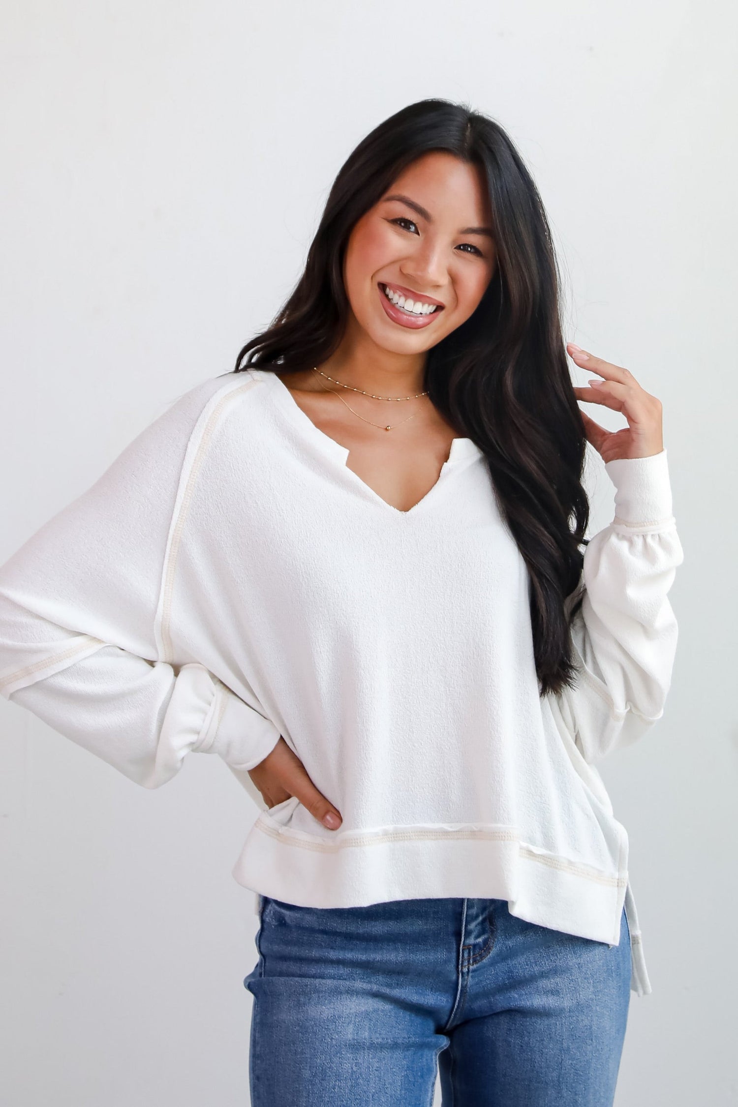 Comfy Passion White Terry Cloth Top