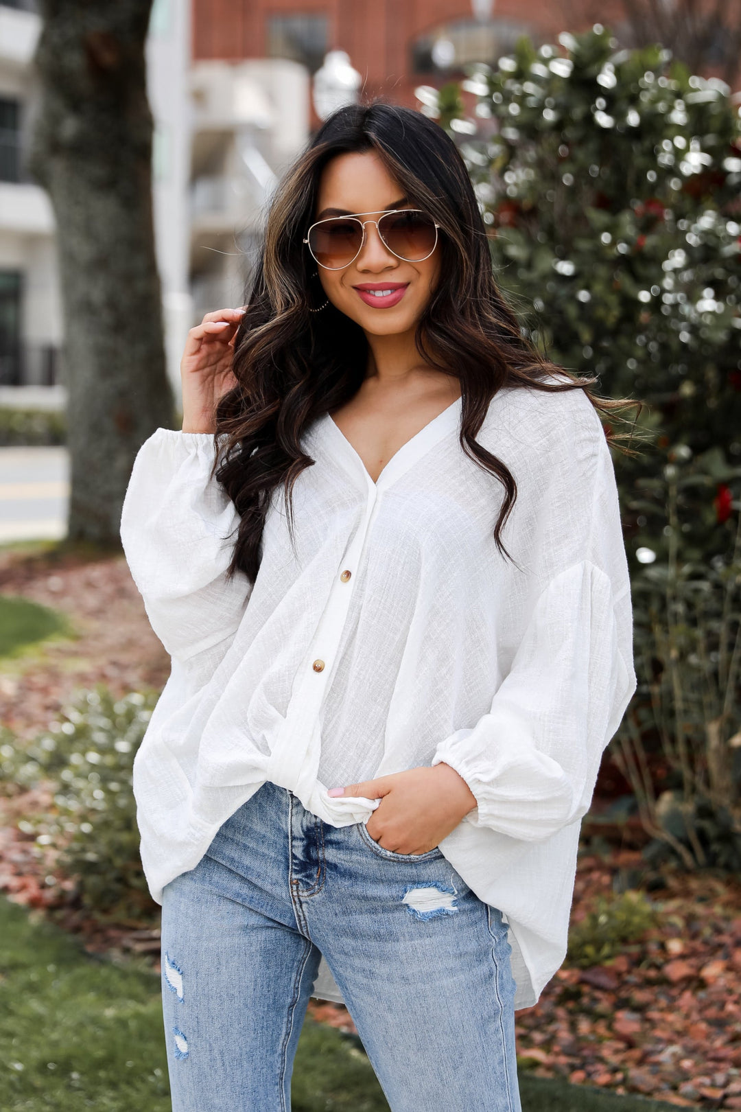 White Linen Blouse