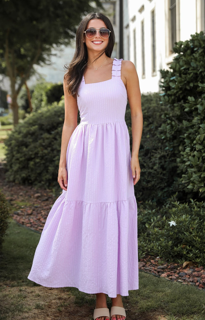 Truly Magnetic Lavender Tiered Maxi Dress