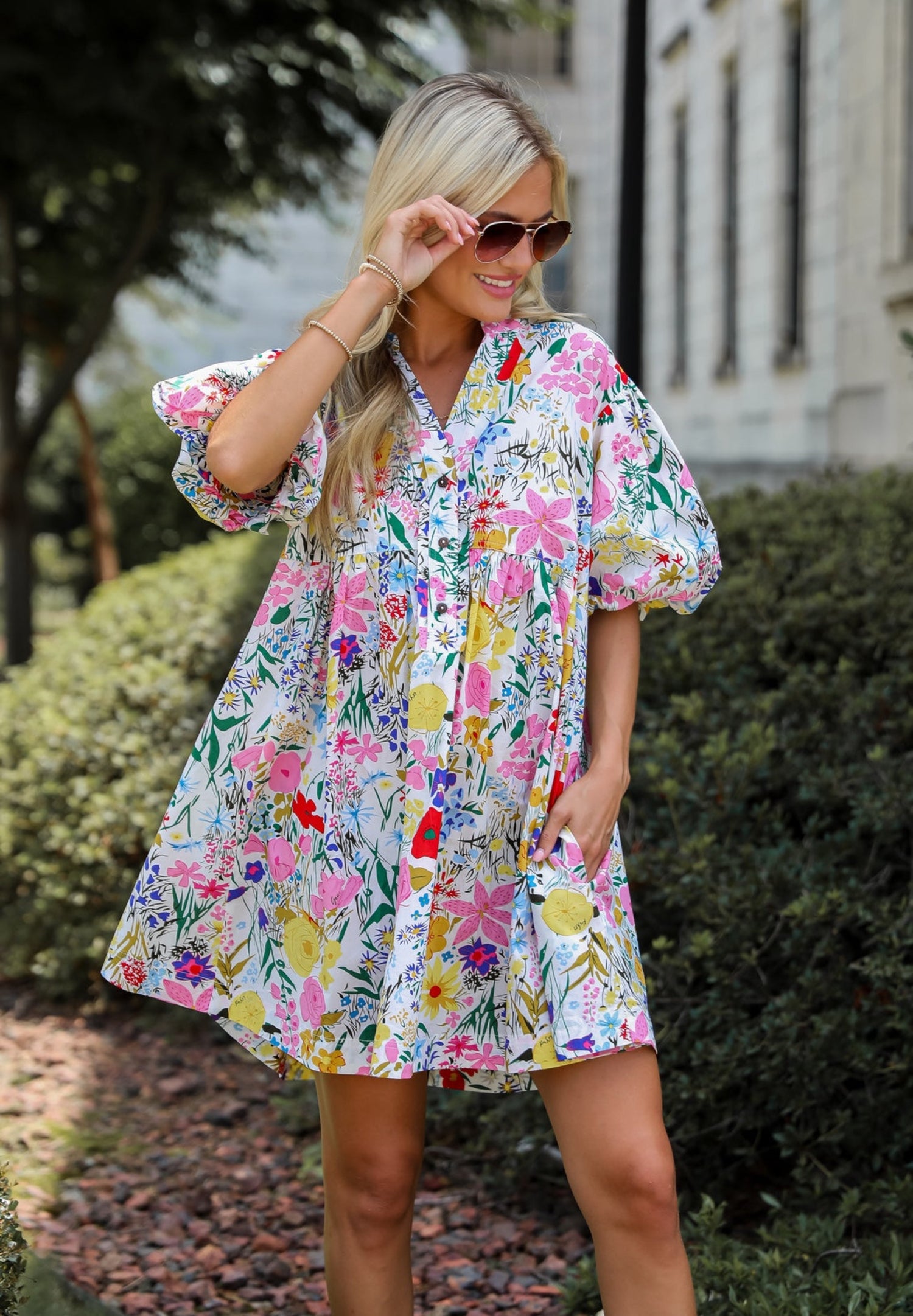 Breezy Catch Multicolored Floral Mini Dress