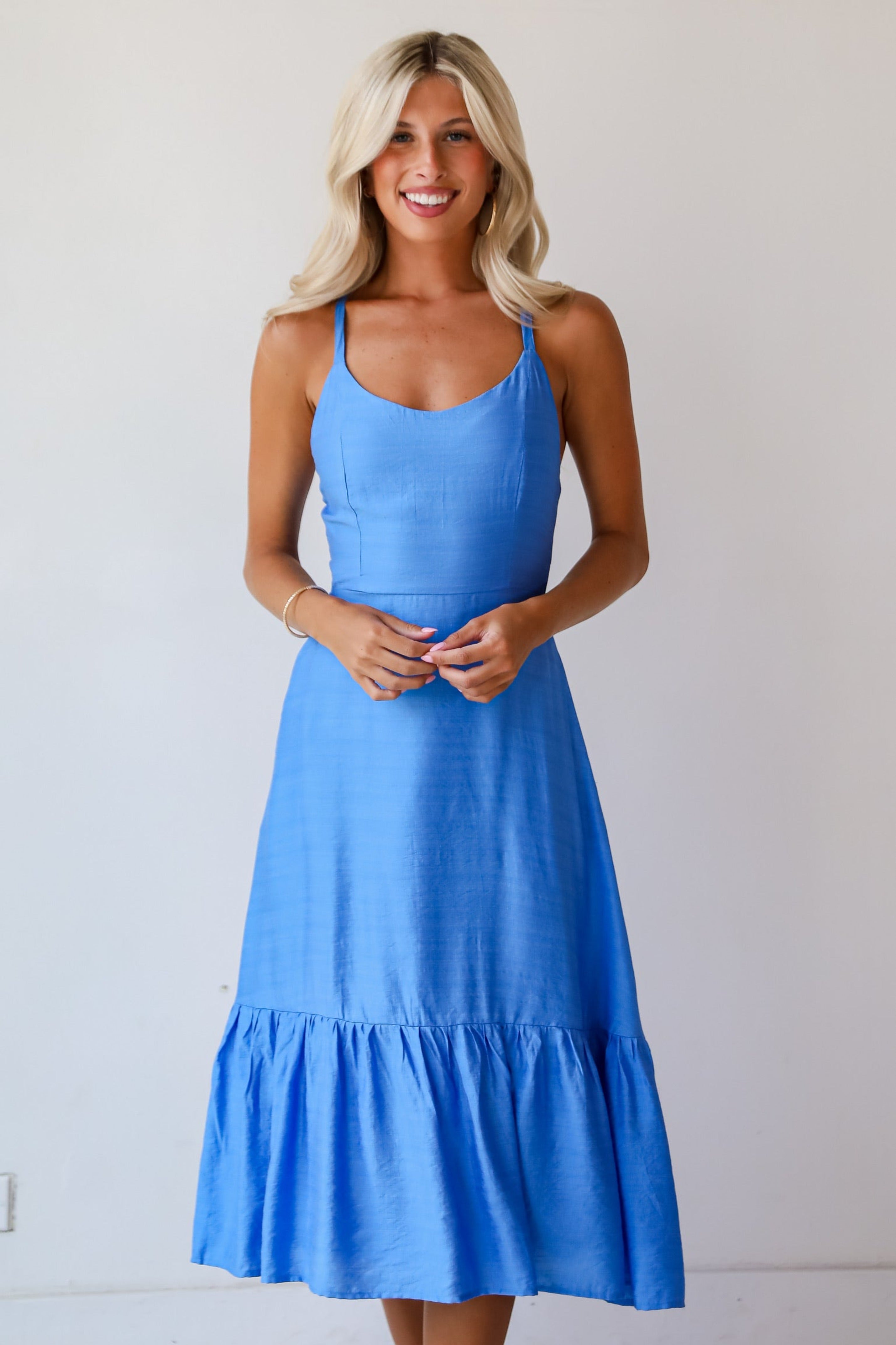 Cutest Spirit Blue Midi Dress