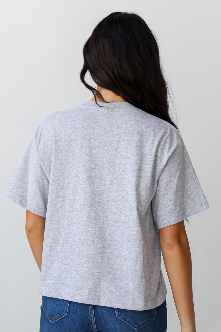 Heather Grey Charleston South Carolina Cropped Tee back view