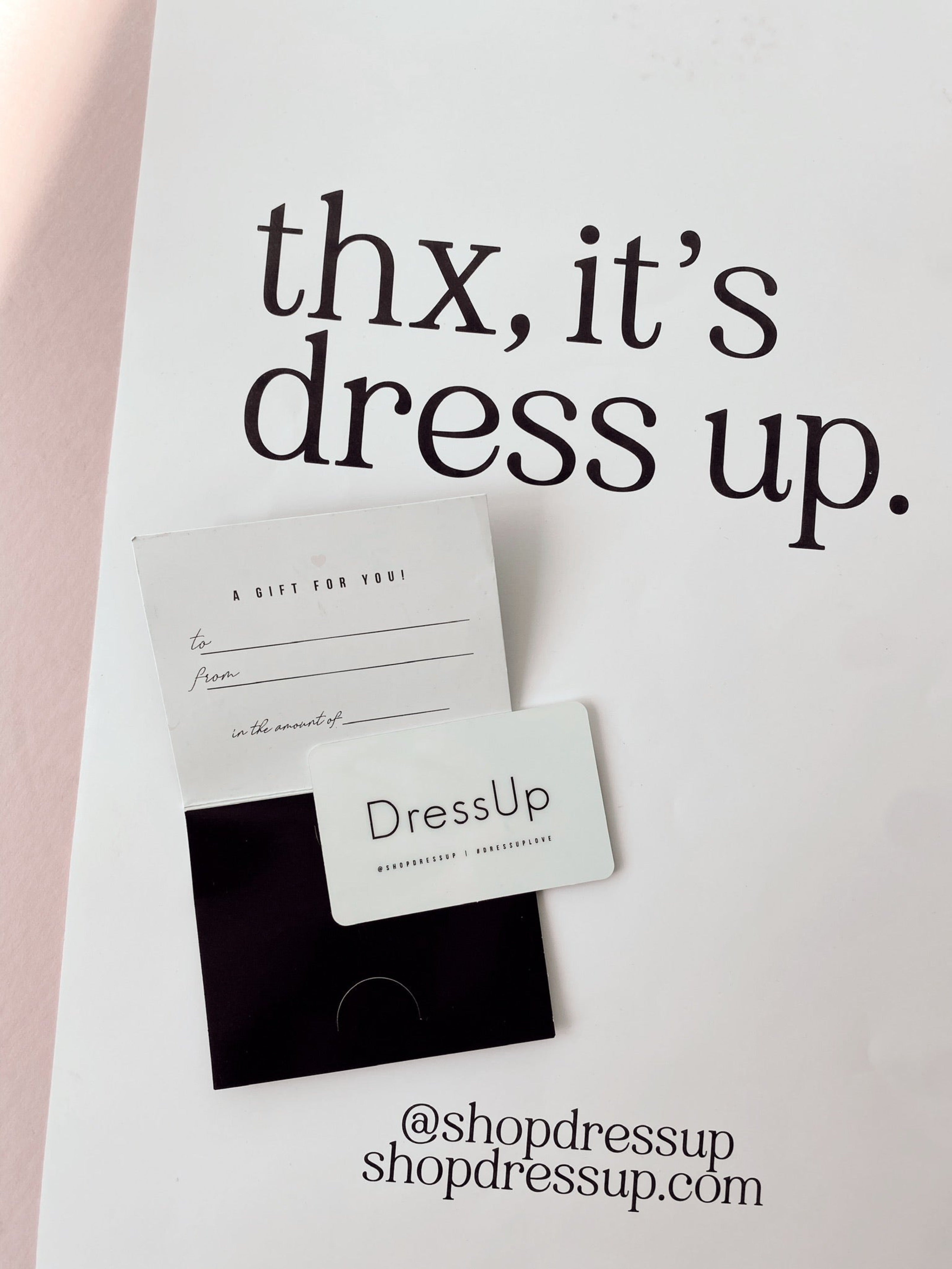 dress up gift card