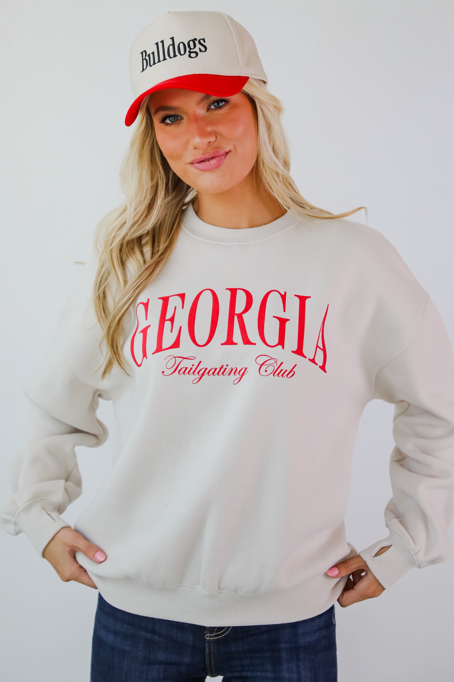 Beige Georgia Tailgating Club Sweatshirt