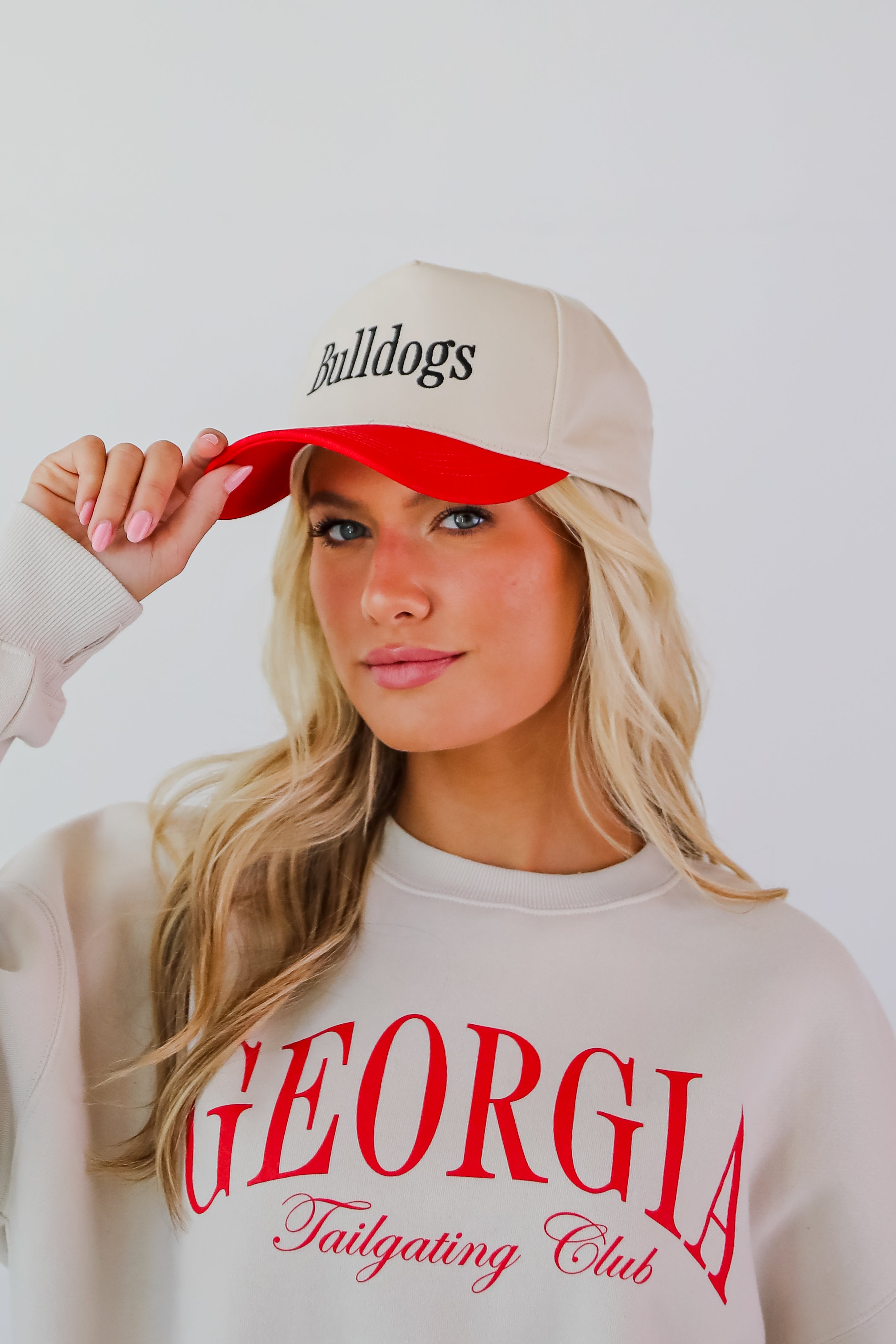 Red Bulldogs Color Block Embroidered Hat