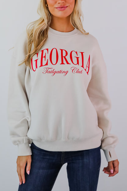 Beige Georgia Tailgating Club Sweatshirt