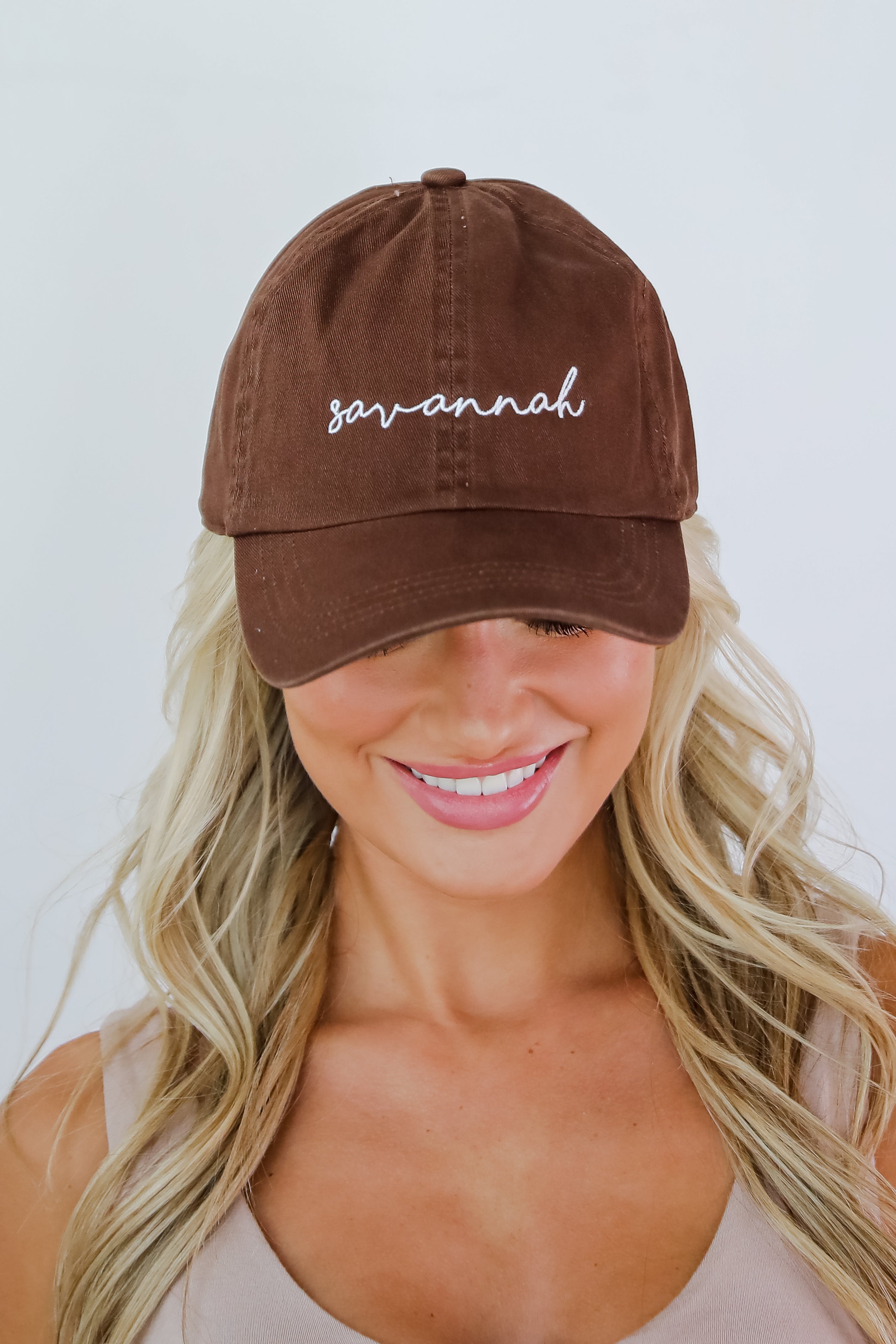 Savannah Script Embroidered Hat