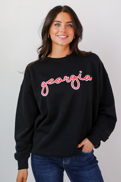 Black Georgia Script Sweatshirt