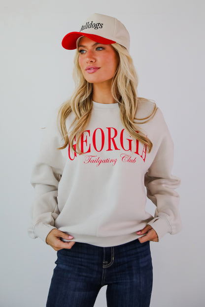 Beige Georgia Tailgating Club Sweatshirt