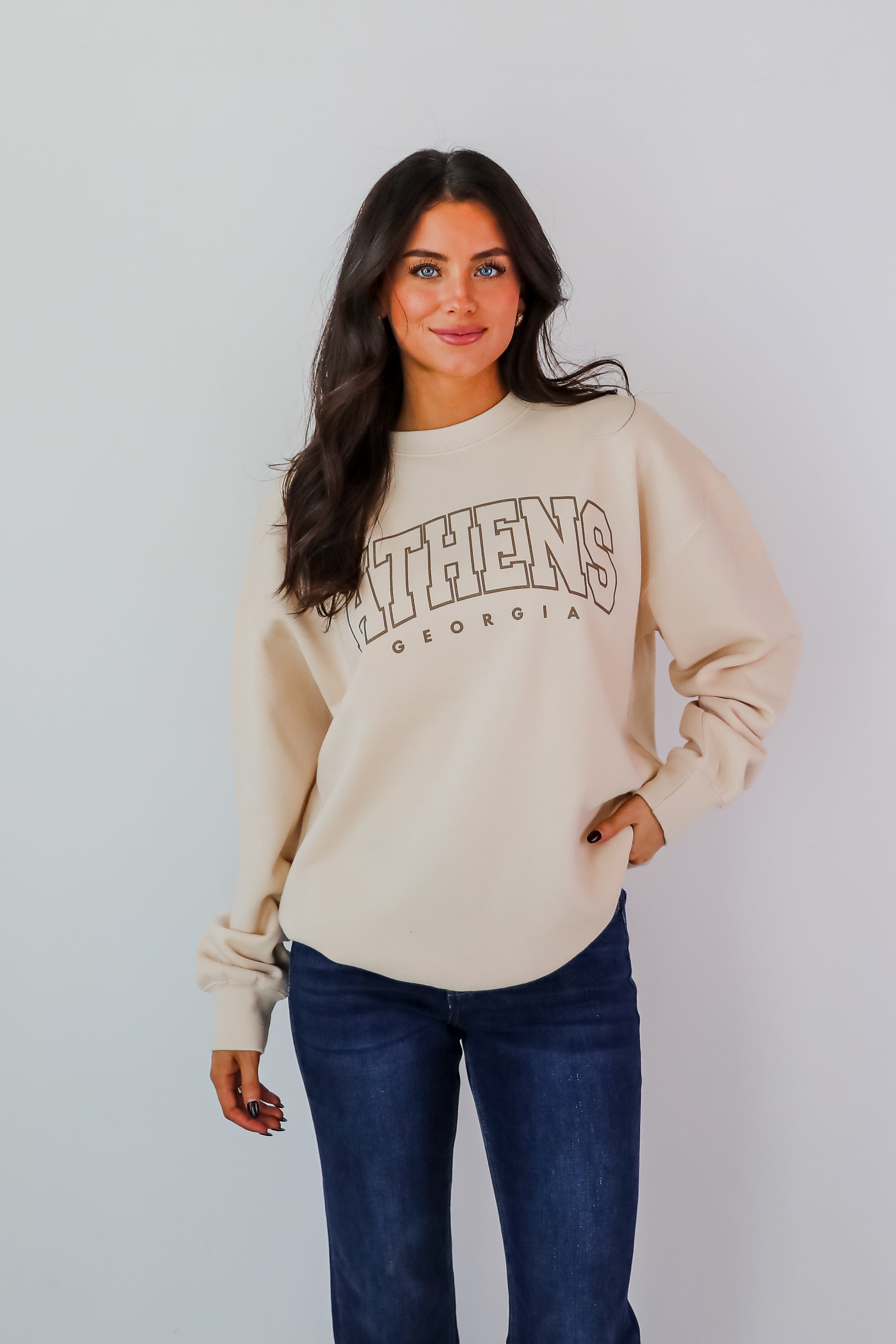 Cream Athens Georgia Sweatshirt