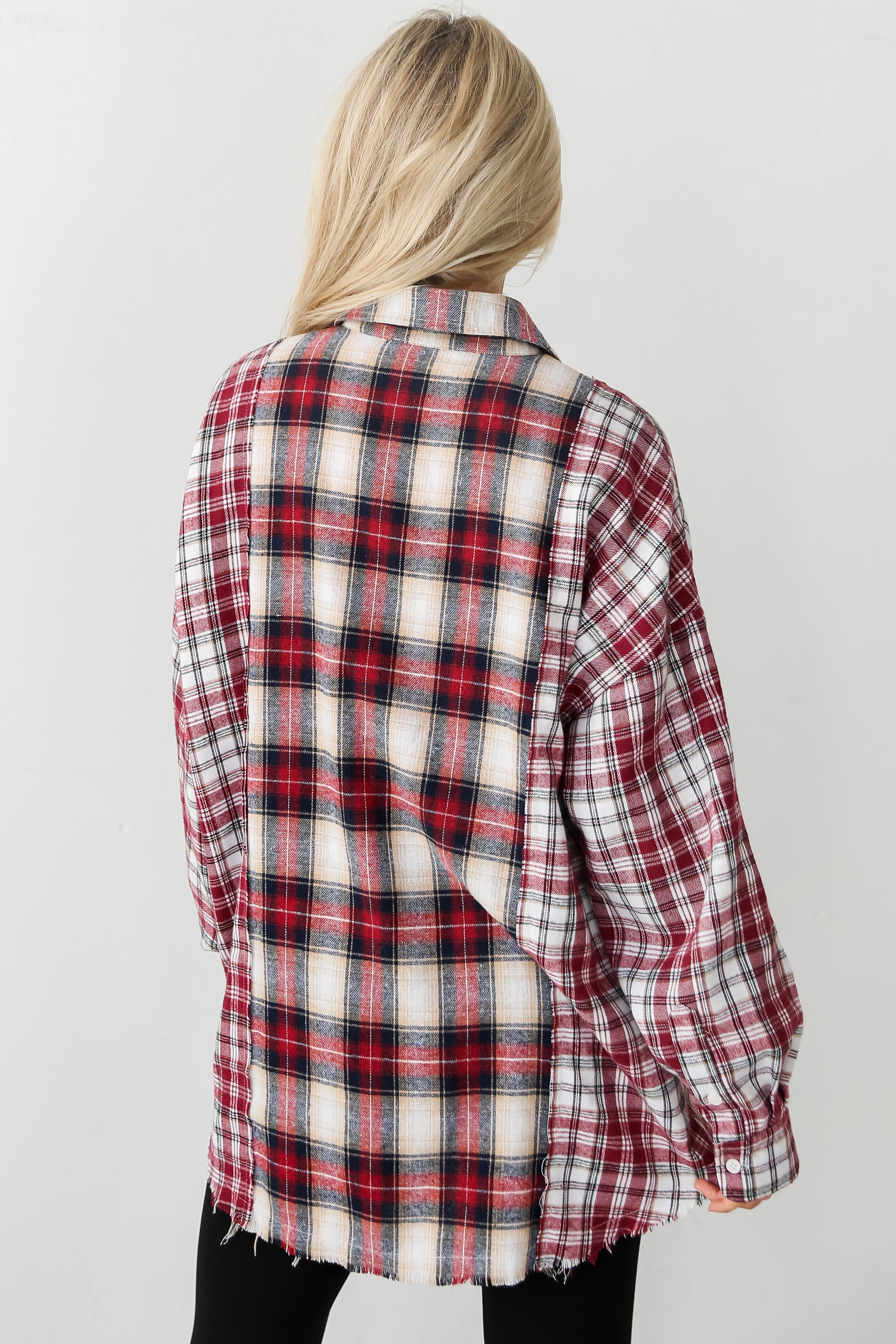 Burgundy Plaid Flannel back view