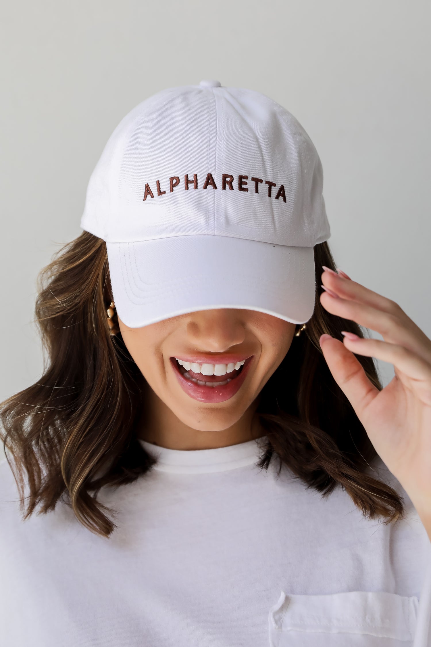 White Alpharetta Embroidered Hat