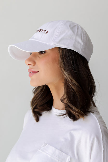 White Alpharetta Embroidered Hat