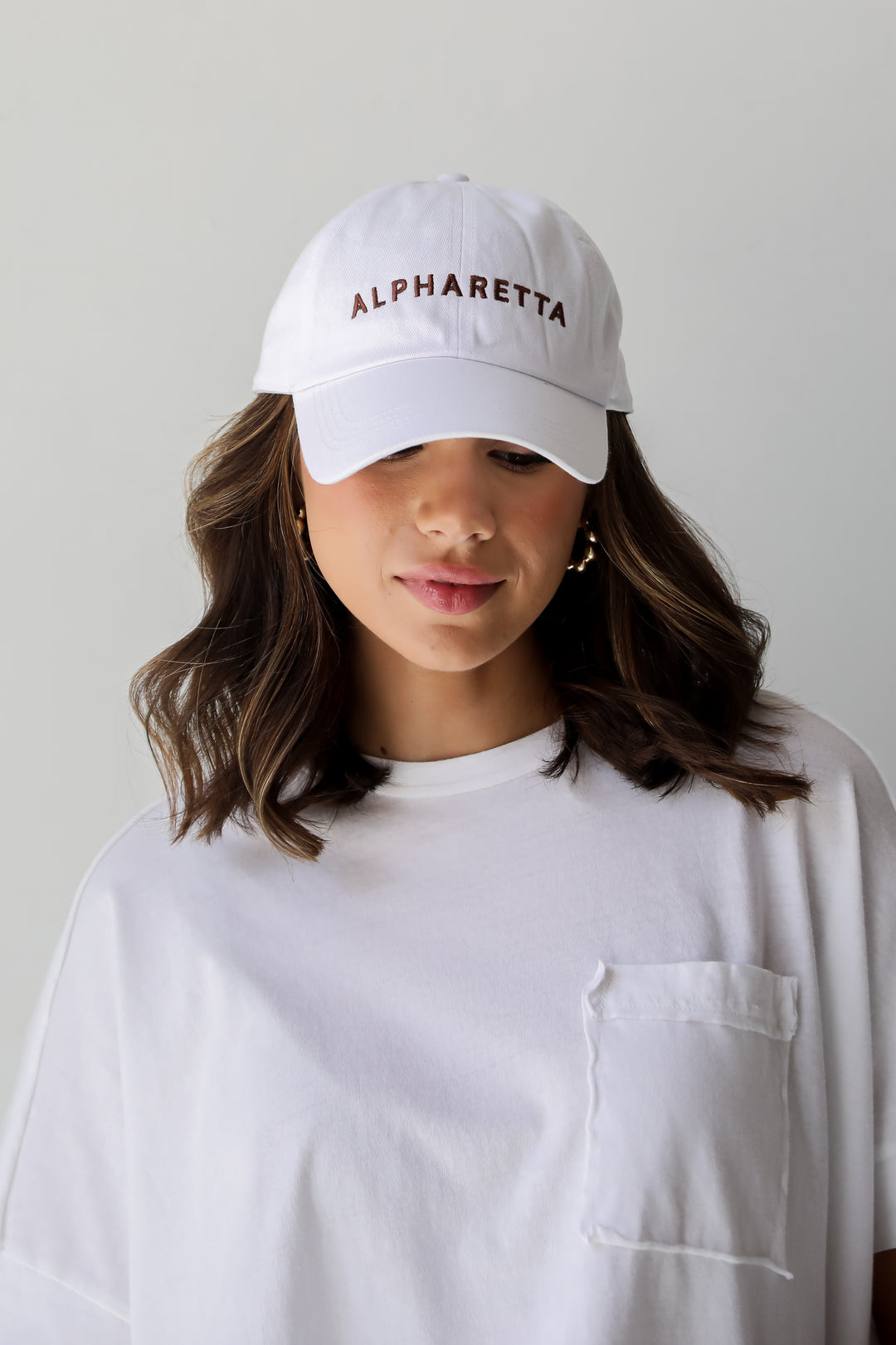 White Alpharetta Embroidered Hat