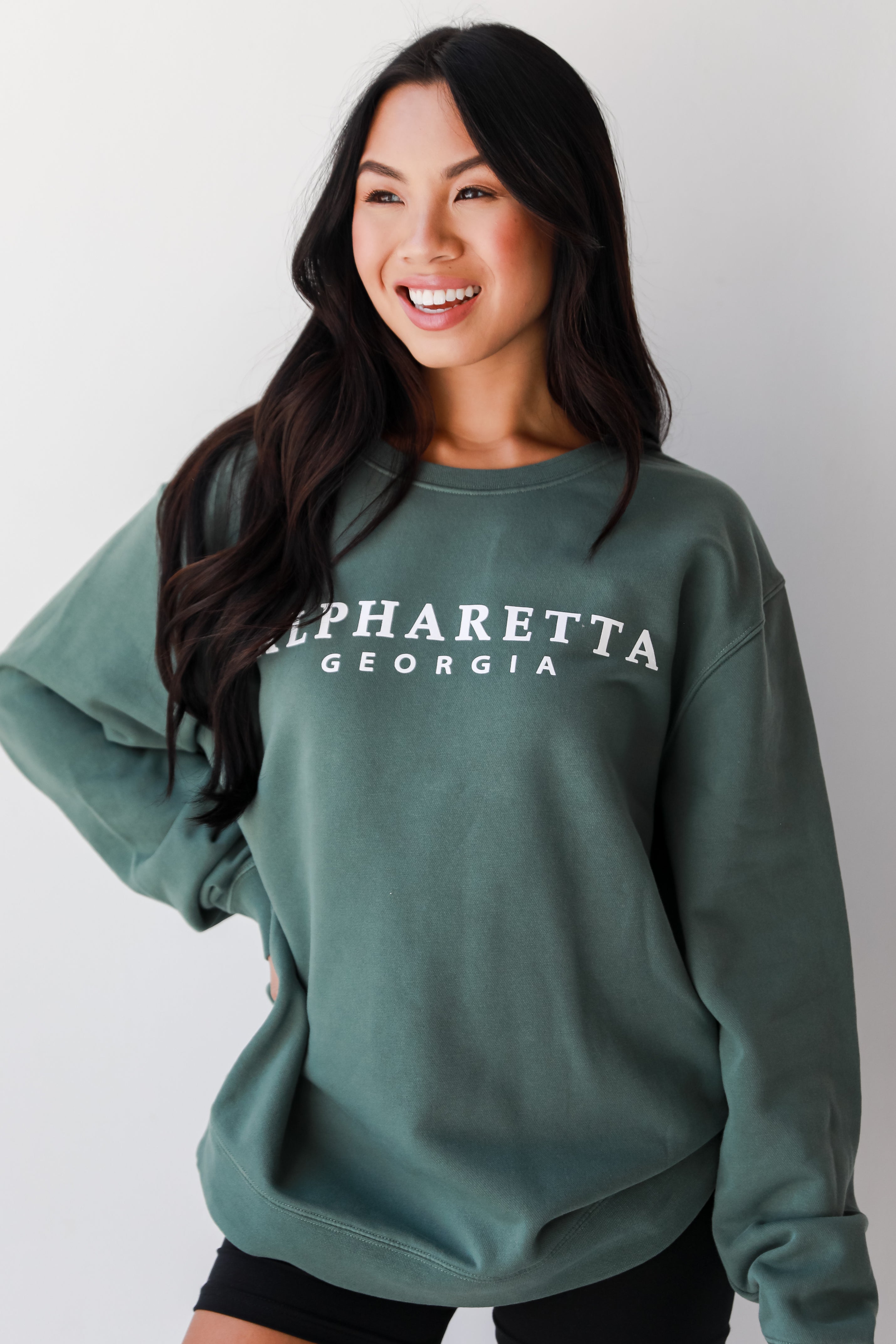 green Alpharetta Georgia Pullover front view