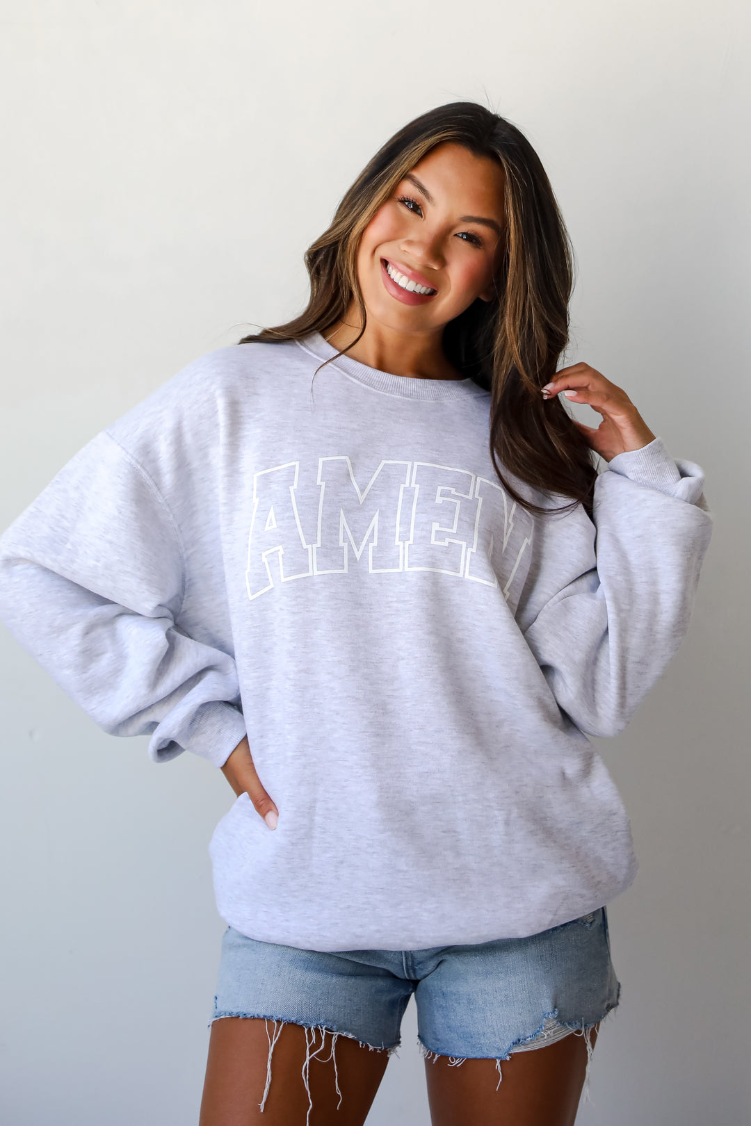 Heather Grey Amen Sweatshirt