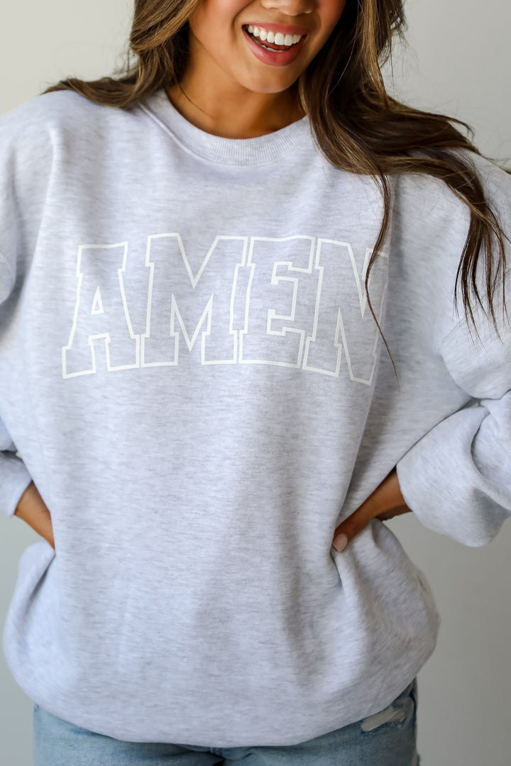 Heather Grey Amen Sweatshirt