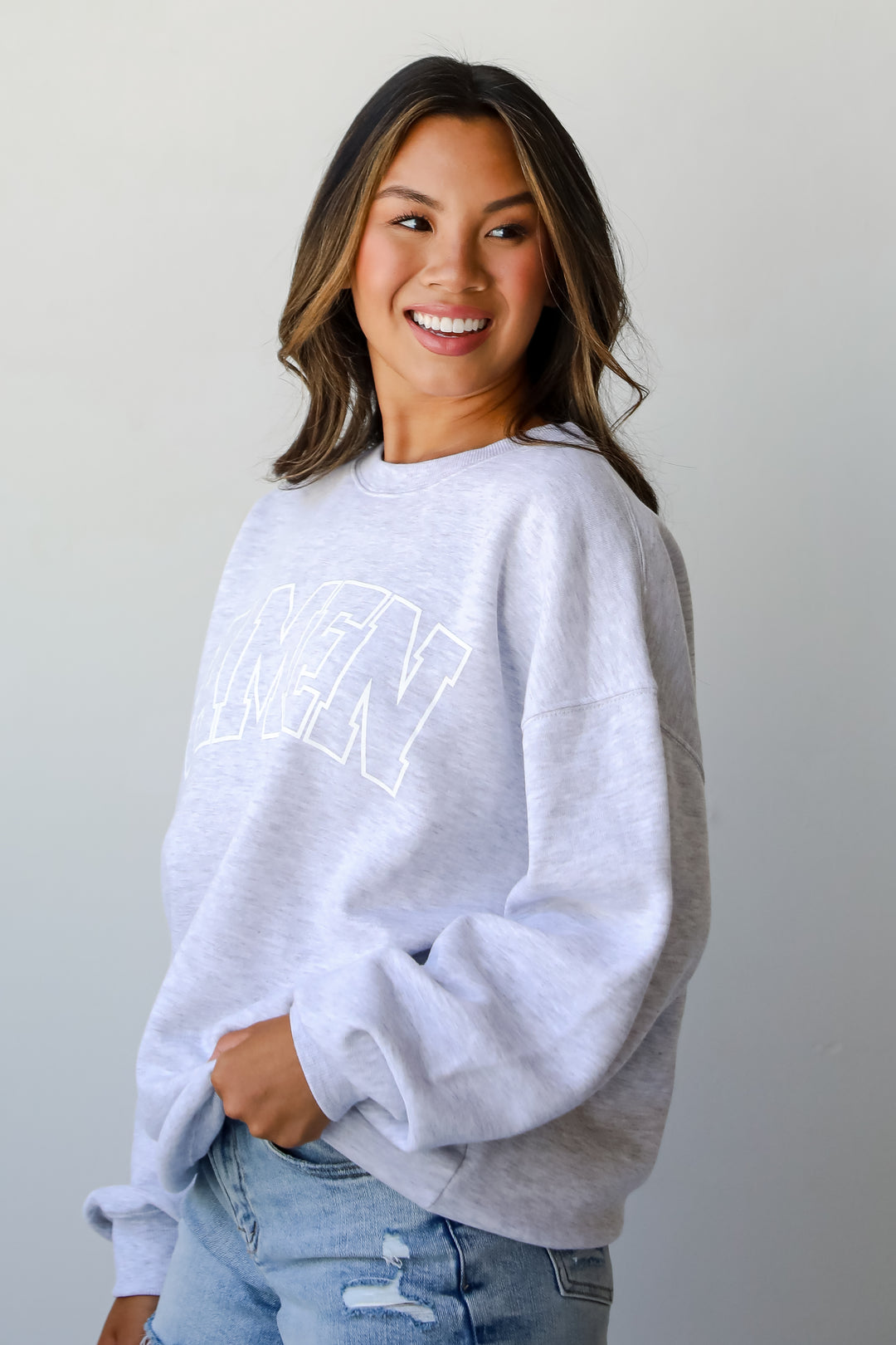 Heather Grey Amen Sweatshirt