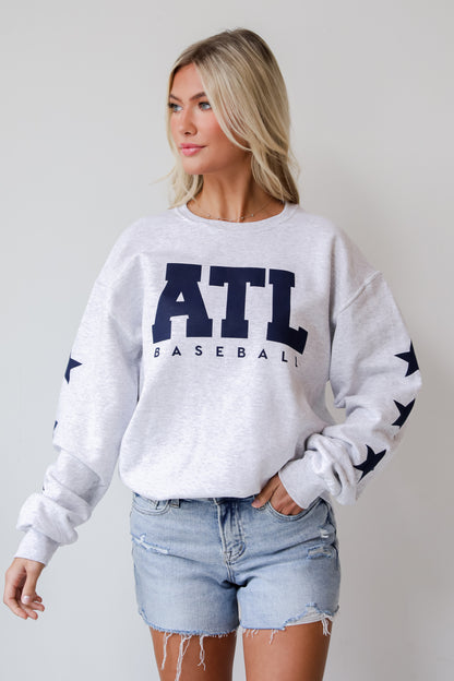 Heather Grey ATL Baseball Star Sweatshirt