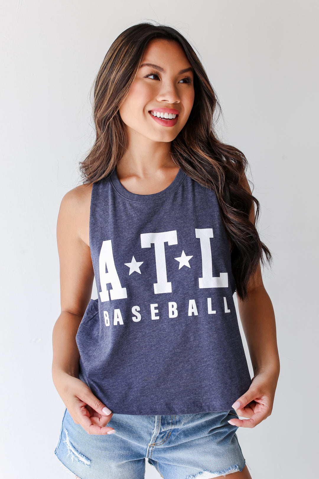 Navy ATL Baseball Star Muscle Tank