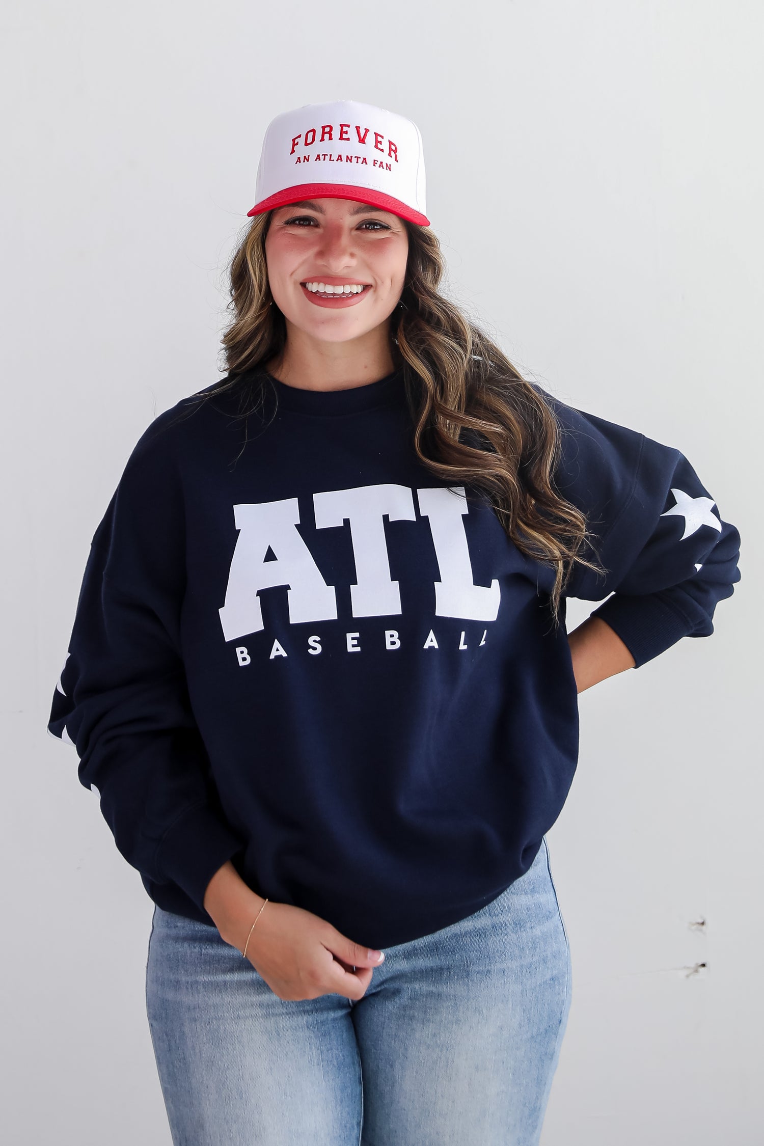 Navy ATL Baseball Star Sweatshirt