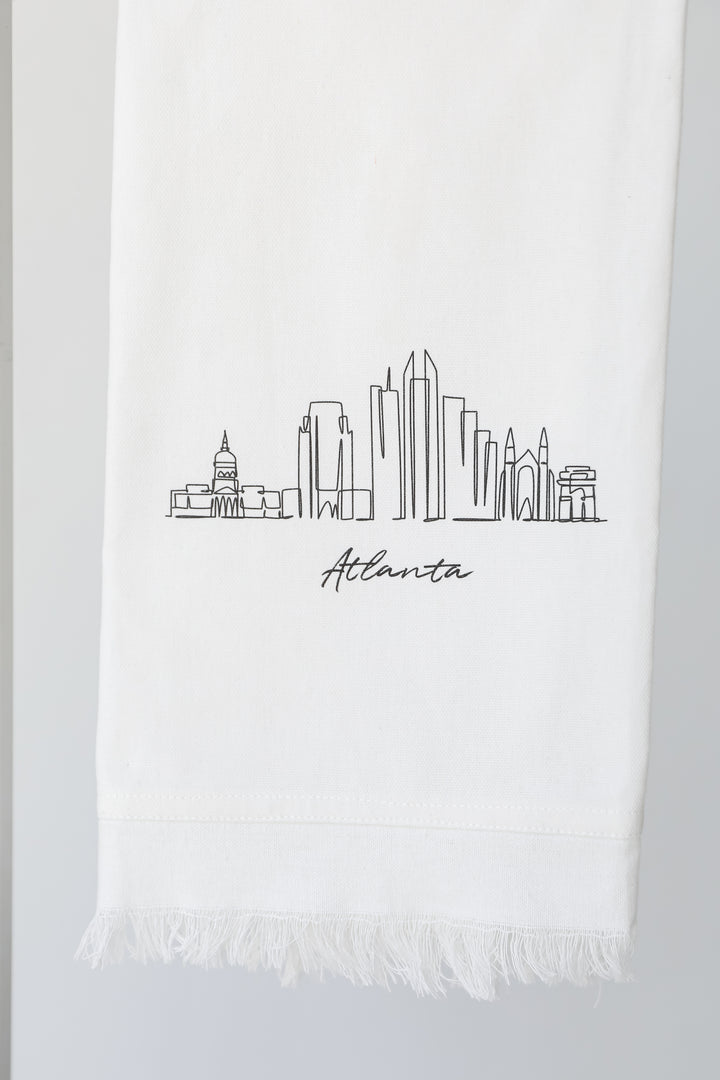 Atlanta City Scape Hand Towel close up