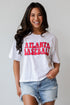 White Atlanta Baseball Cropped Tee