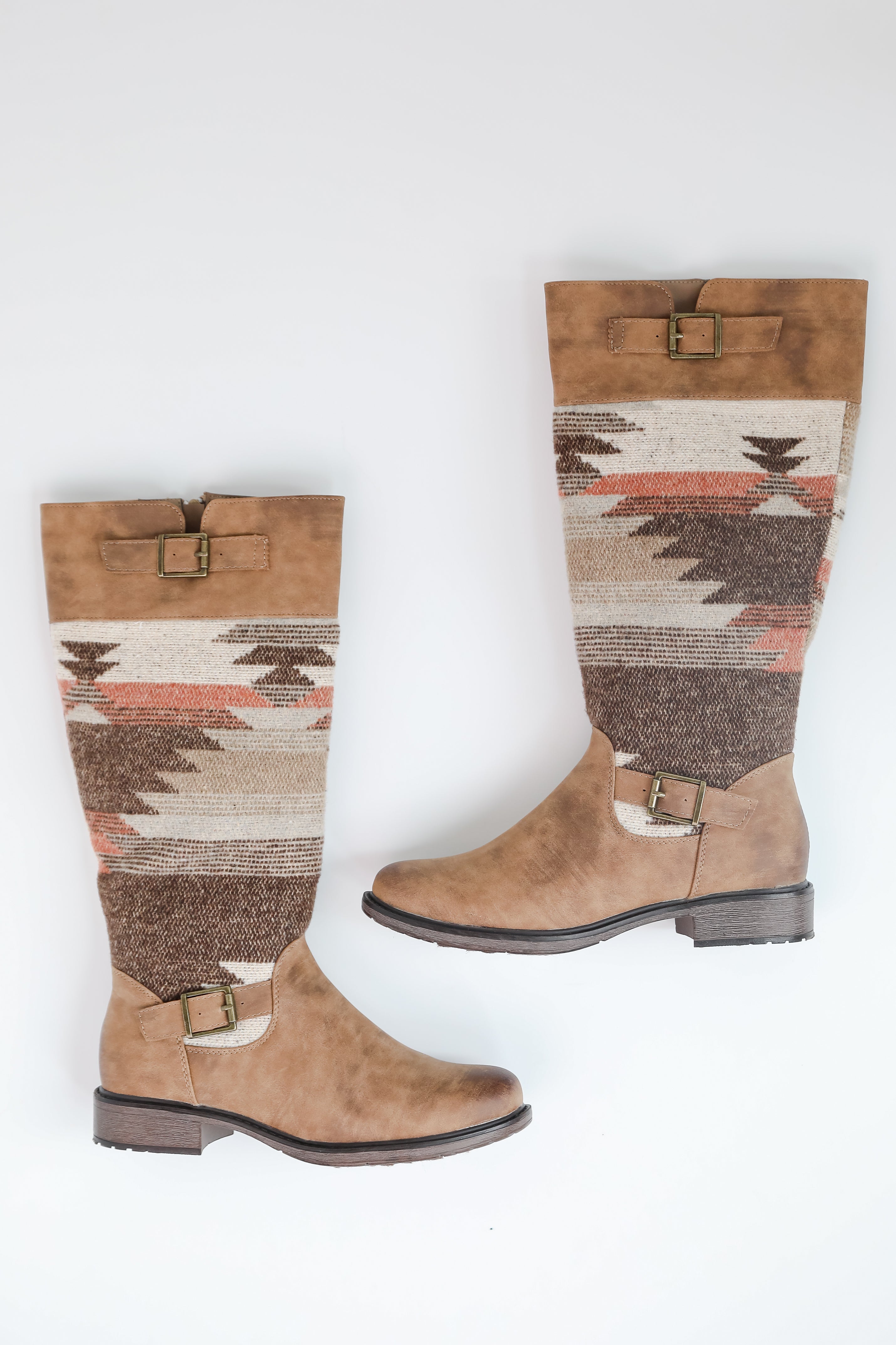 Gone Out West Taupe Aztec Boots