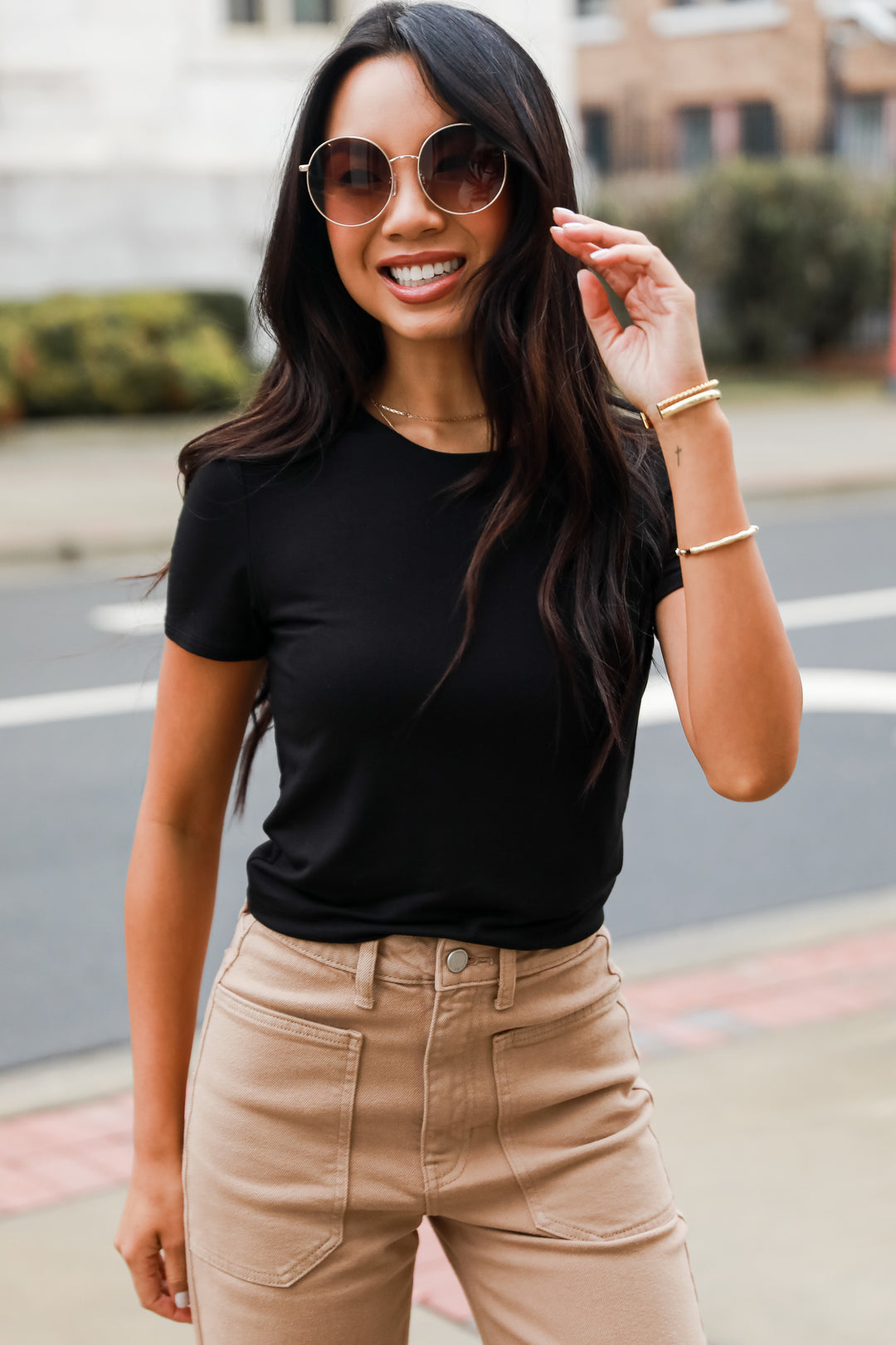 black basic crop top