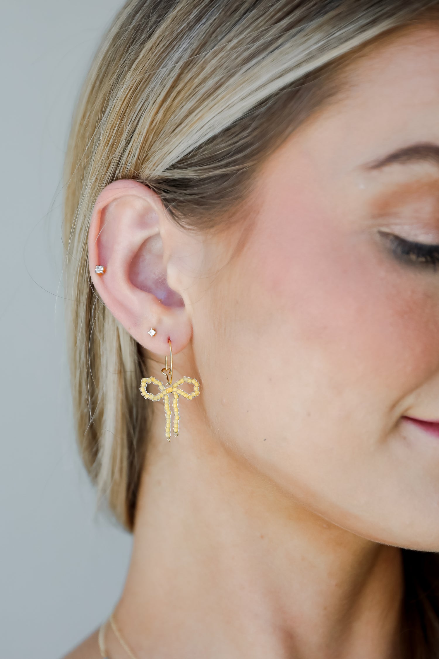 Sara Gold Bow Drop Earrings