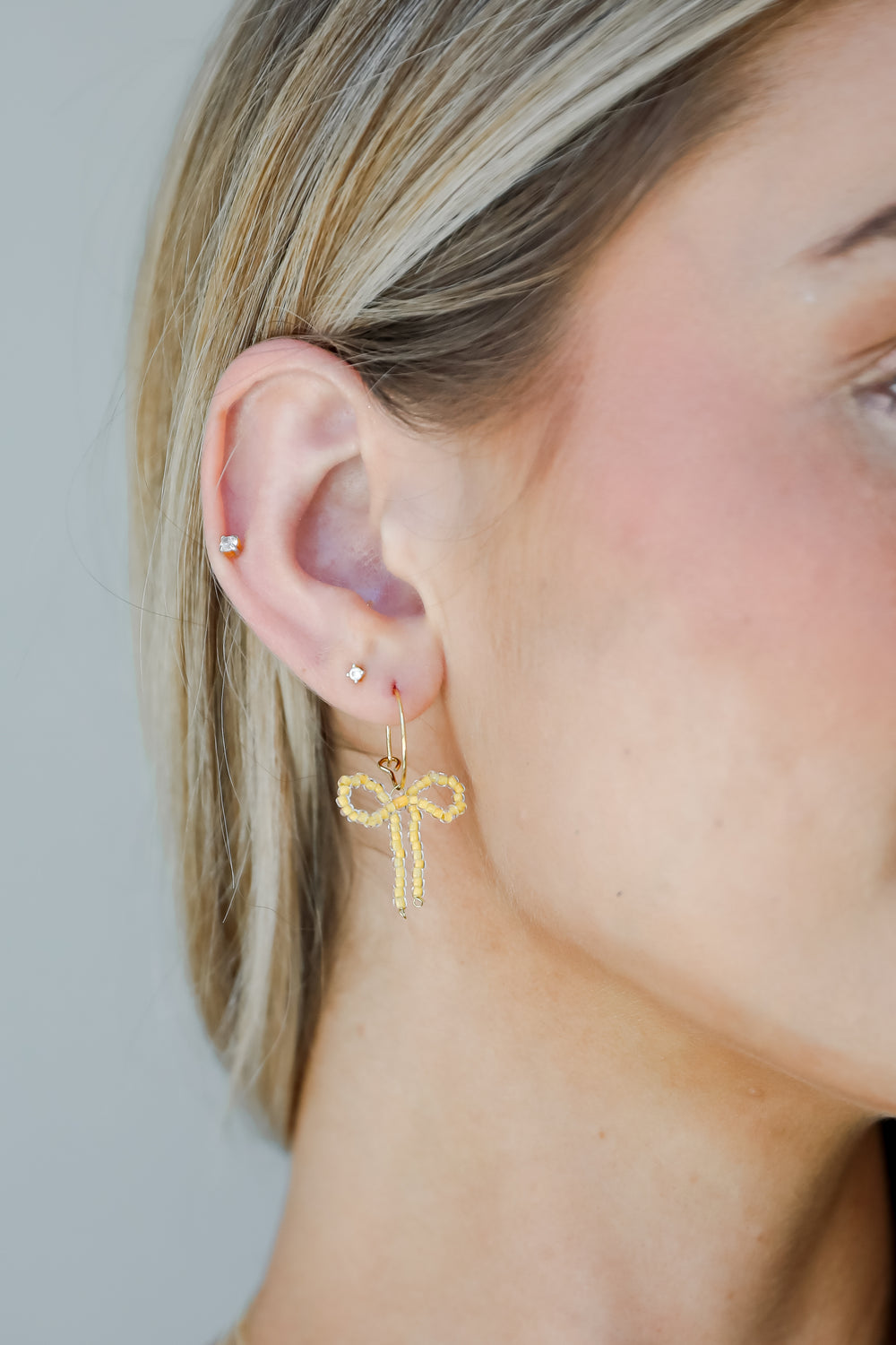 Sara Gold Bow Drop Earrings