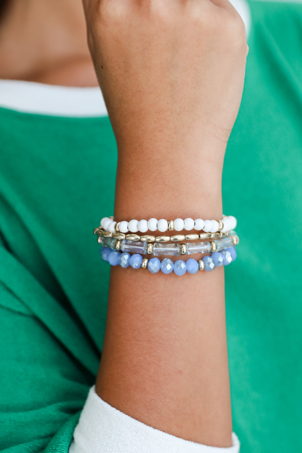 Stella Blue Beaded Bracelet Set