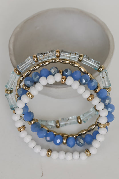 Stella Blue Beaded Bracelet Set