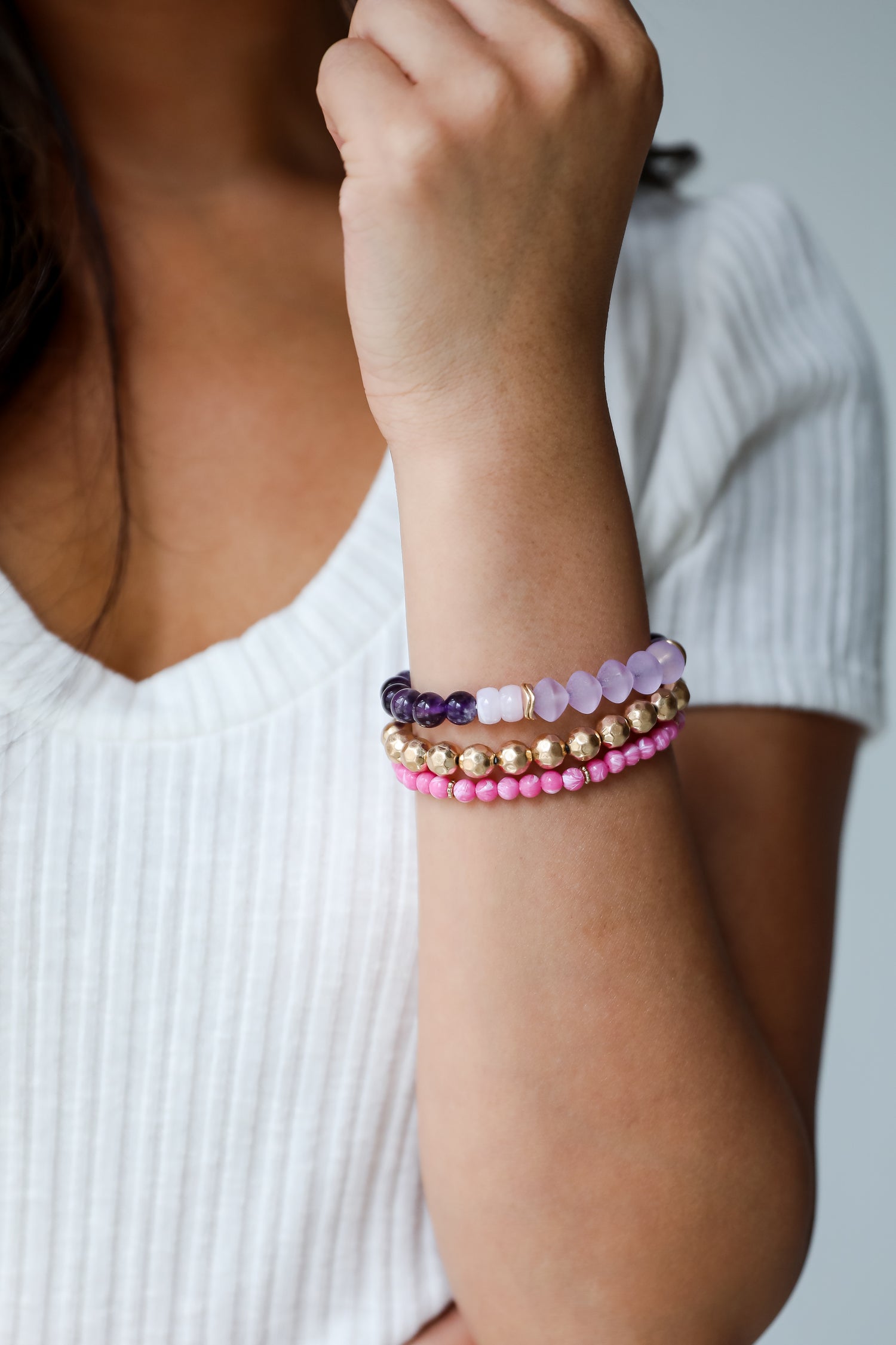 Eloise Purple Beaded Bracelet Set