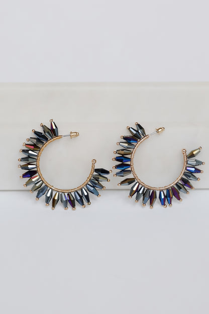 Brynne Beaded Hoop Earrings