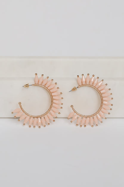 Brynne Beaded Hoop Earrings