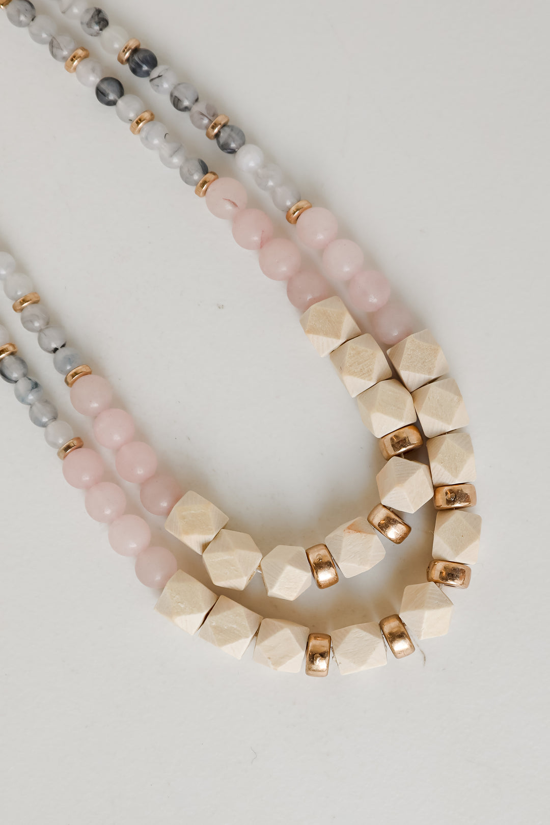 Caroline Gold Beaded Layered Necklace