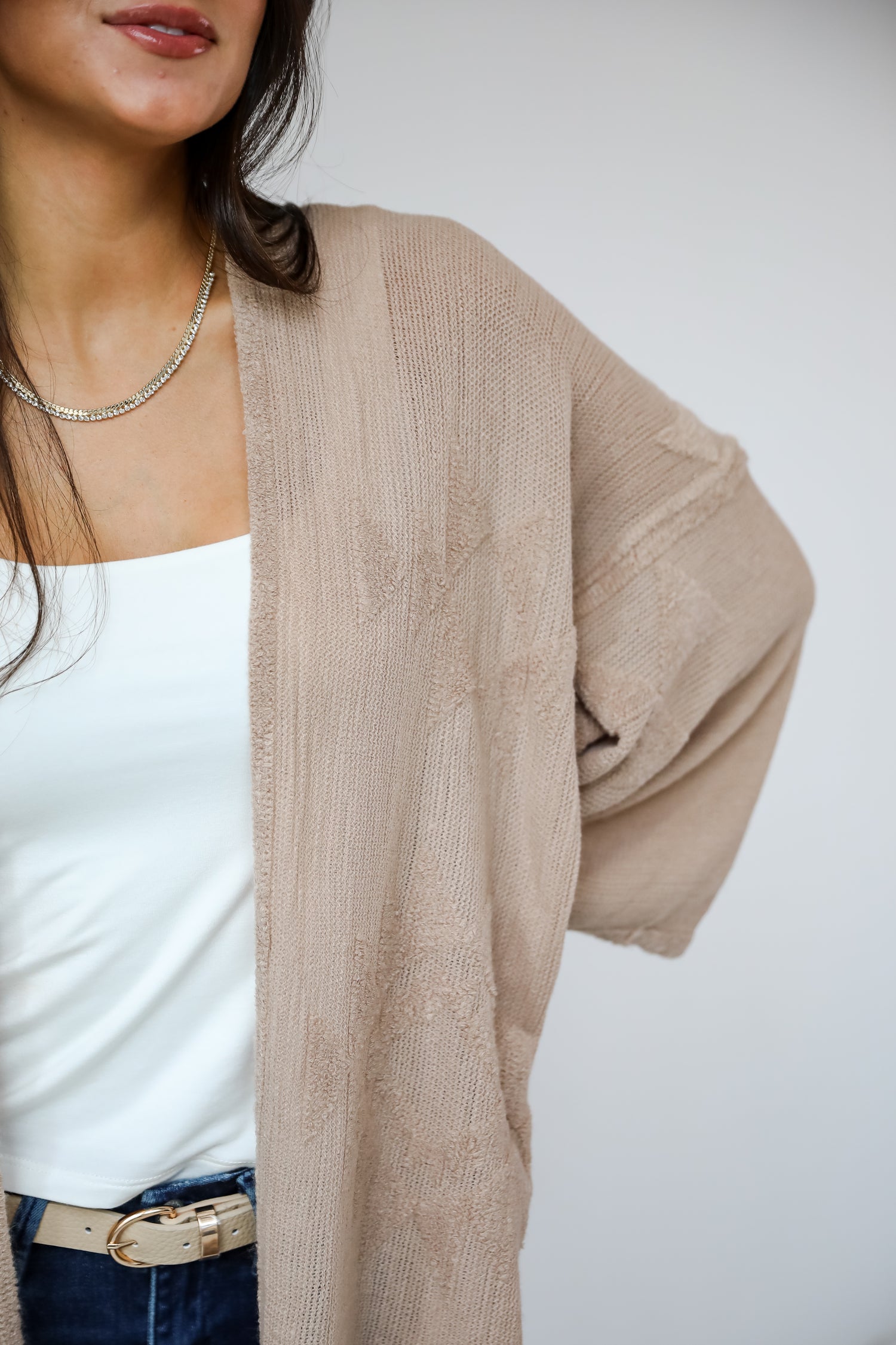 Cozy Inclination Beige Fringe Shawl