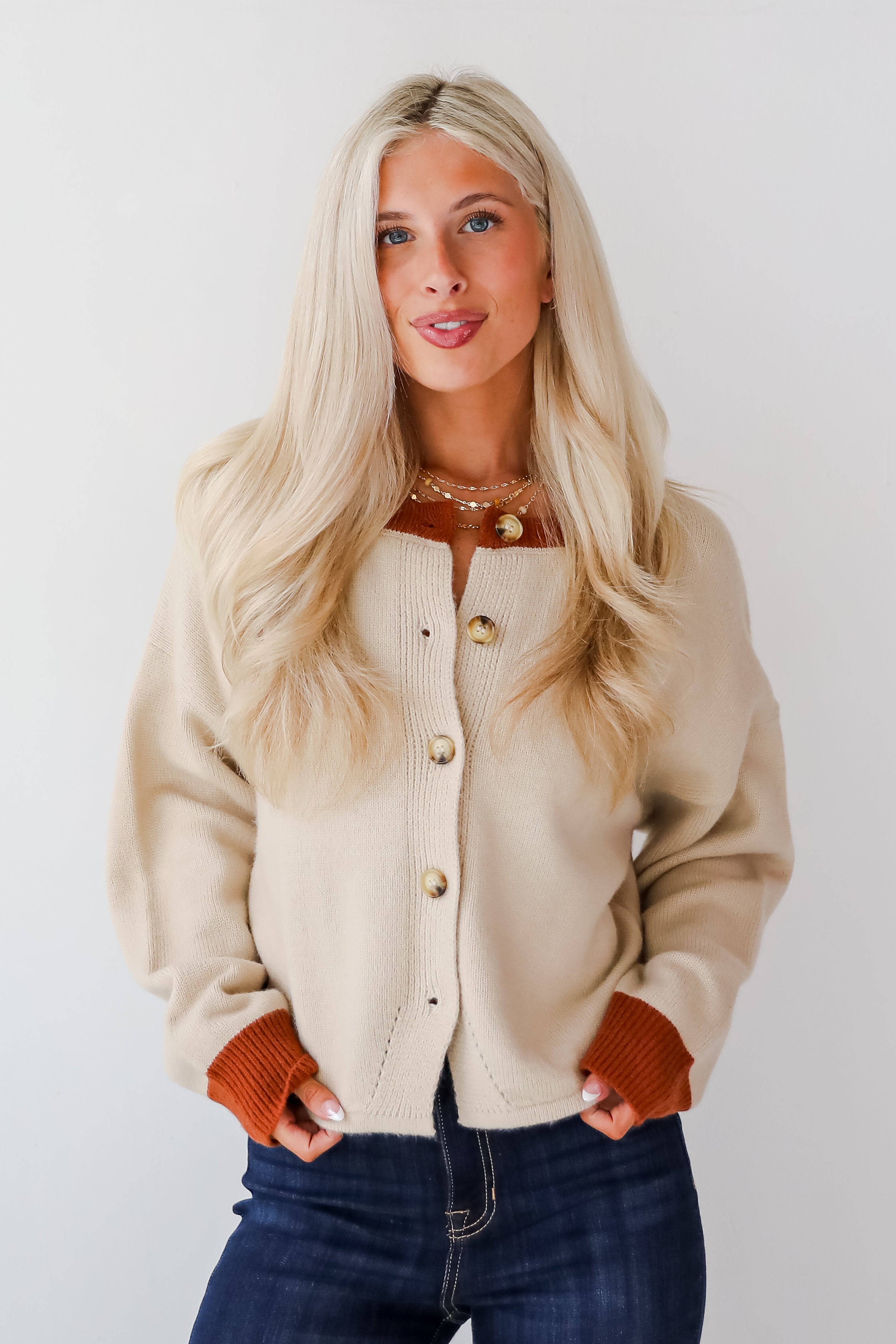 Cozy Energy Beige Sweater Cardigan